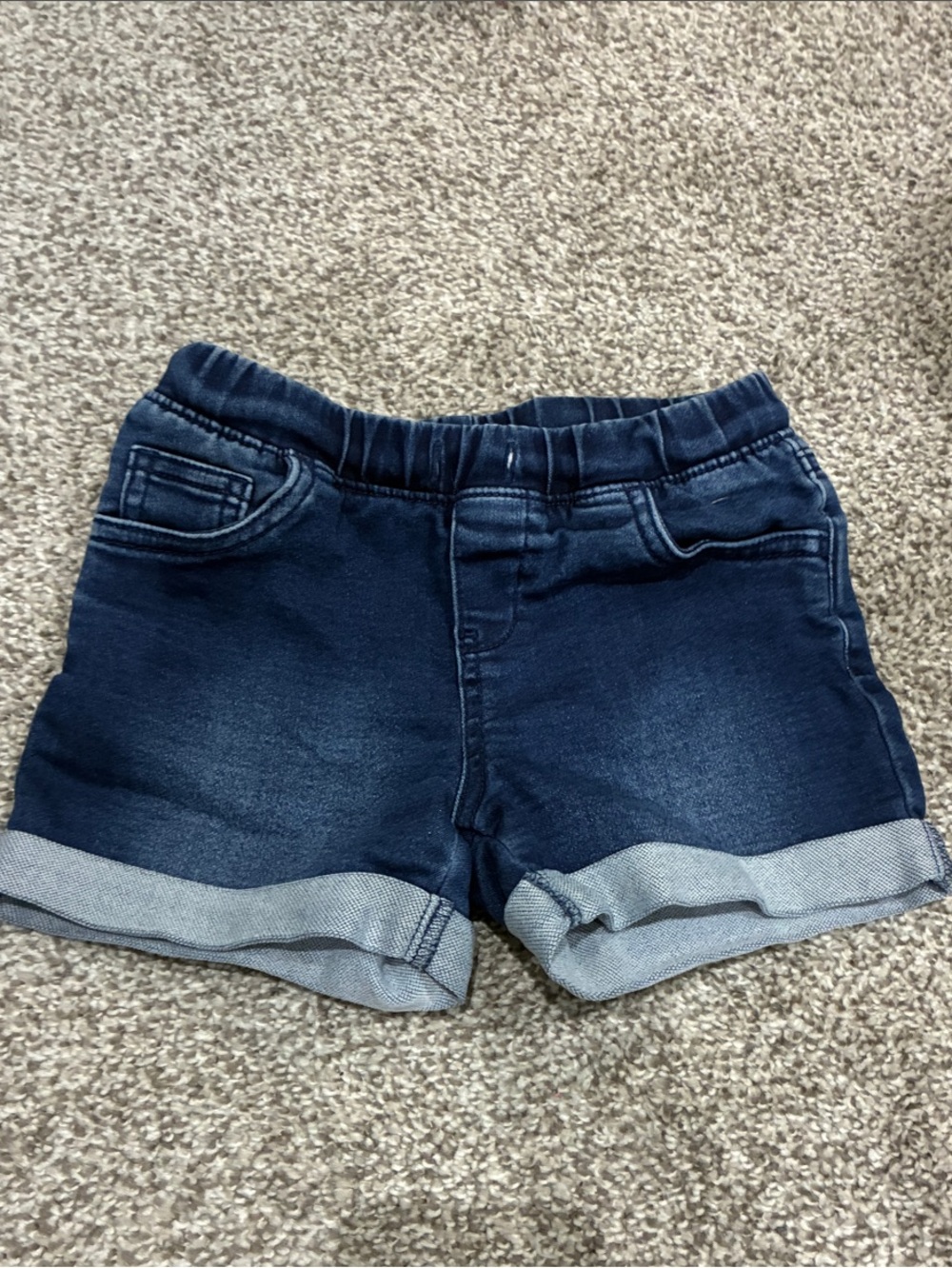 Cat & Jack Dark Blue Rolled Cuff Denim-Look Shorts